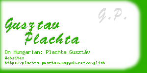 gusztav plachta business card